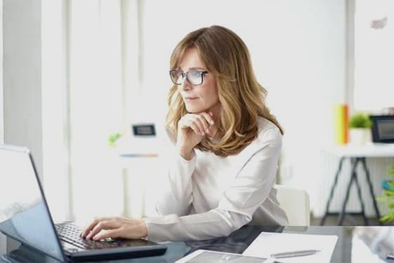 Professional Woman Writing Blog